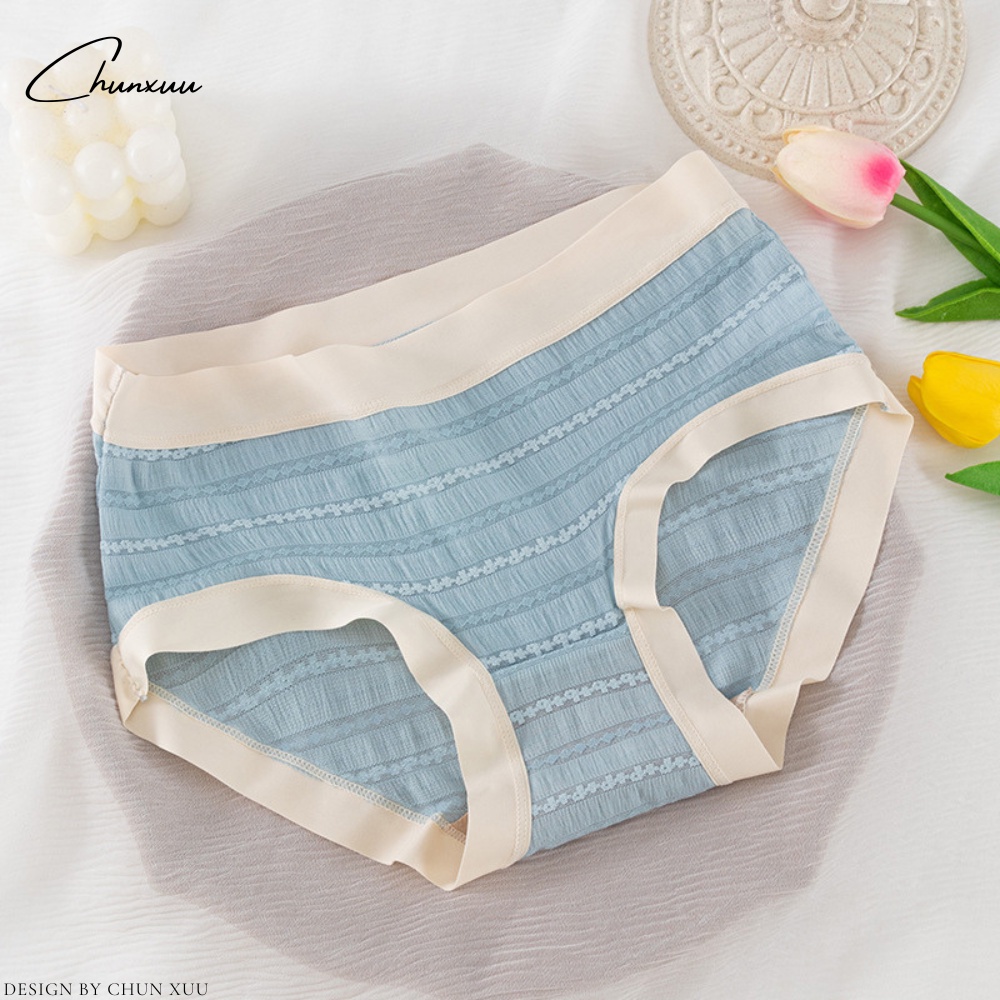 Quần lót nữ vải ren gấm cao cấp phối cạp su mát lạnh kháng khuẩn ChunXuu - QC128