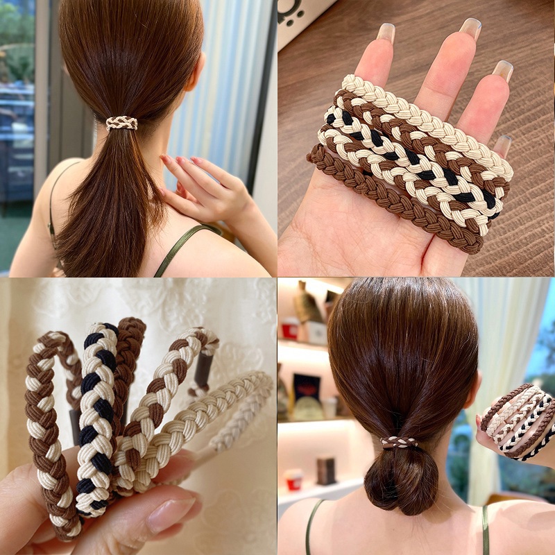 Dây Buộc Tóc Cao Su Dày Co Giãn Không Đau Hình Cà Phê Sữa Phong Cách Hàn Quốc