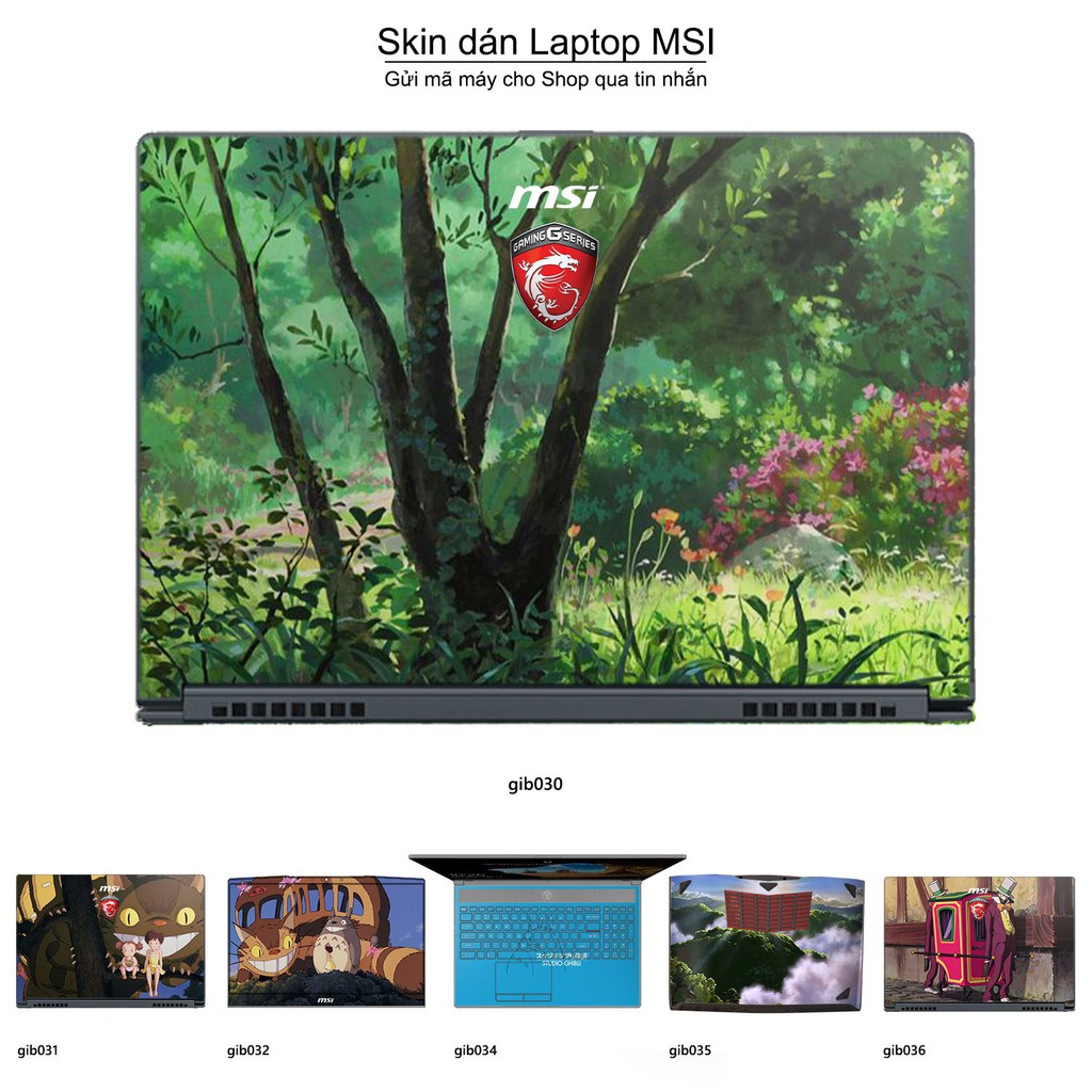 Skin dán Laptop MSI in hình Ghibli movies (inbox mã máy cho Shop)