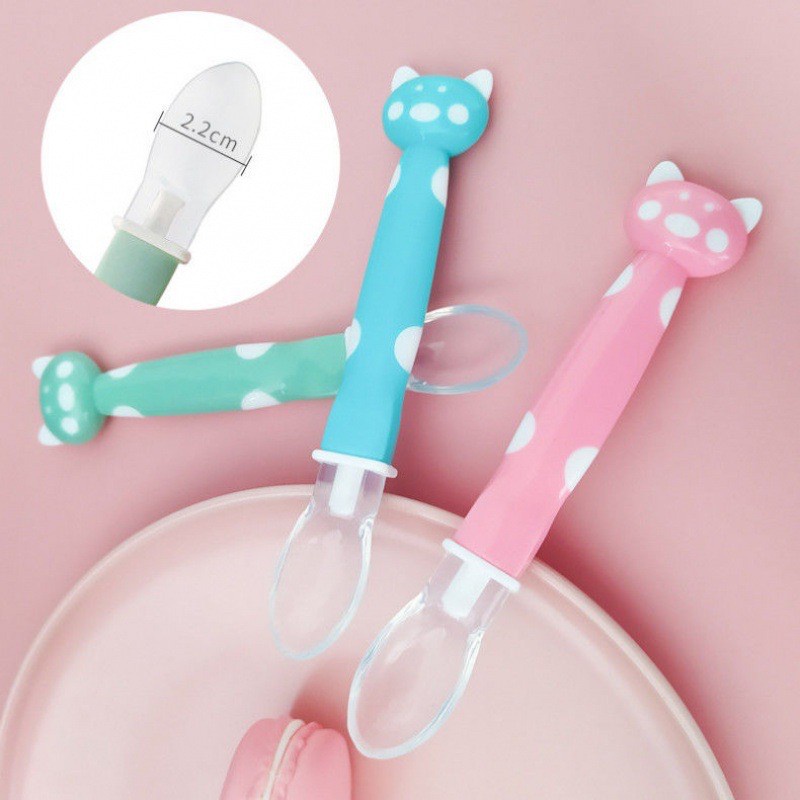 Thìa ăn dặm silicon siêu mềm an toàn cho bé thìa silicon hình mèo homedy kids