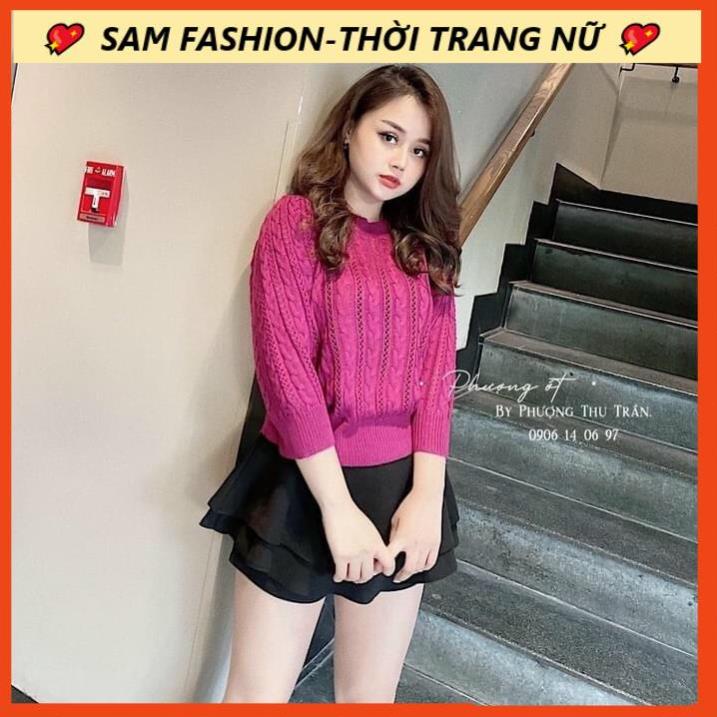 ÁO LEN NỮ VẶN THỪNG DÁNG CROPTOP ĐẸP -SAM FASHON