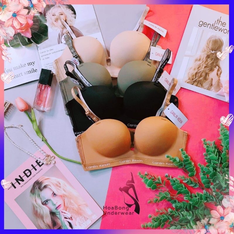 [Áo Lót, Áo Ngực Su Đúc Calin Kexin Không Gọng Đệm Bàn Tay 3CM thông hơi - đẩy ngực siêu tốt, tạo khe có video thật