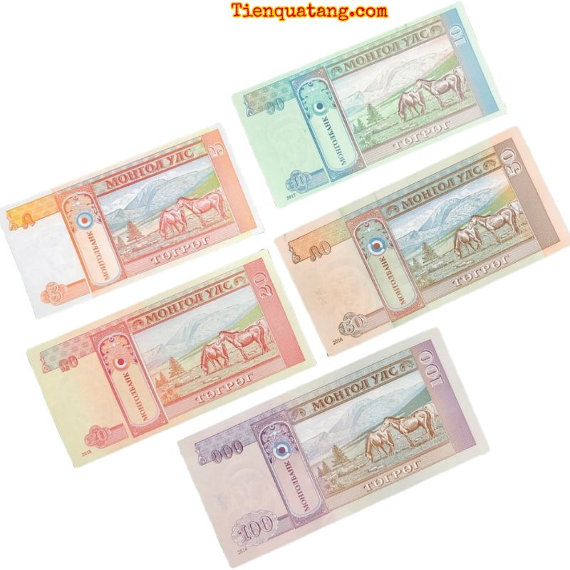 Bộ 5 Tờ Mã Đáo Thành Công Mông Cổ - Quà Phong Thủy Tết 2022 (Tặng Kèm Bao Lì Xì)