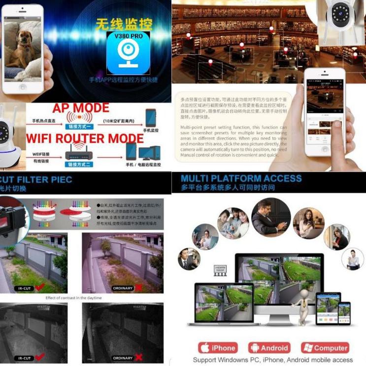 Camera Ip Wifi Không Dây V380 Pro 2mp Full Hd 1080p P2P