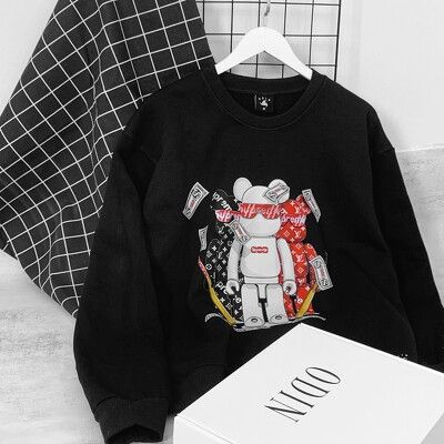 Áo Sweater OD Oversize Bearbrick Money, áo nỉ dài tay Unisex ODIN CLOTHING | BigBuy360 - bigbuy360.vn