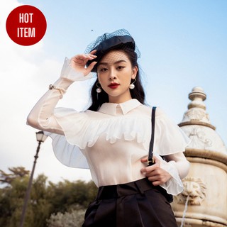 [HÀNG THIẾT KẾ CAO CẤP] Áo Getty Top - Áo kiểu bèo nhún tay xòe hàng thiết kế