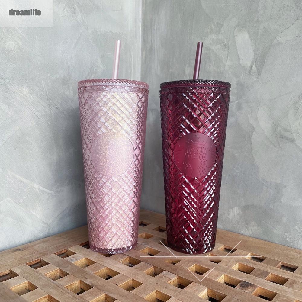Cốc Hai Lớp Bằng Nhựa Siêu Lớn 710m Họa Tiết starbucks