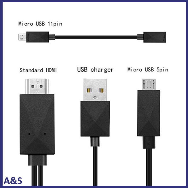 Cáp Chuyển Đổi 5 Pin & 11 Pin Micro Usb Mhl Sang Hdmi 1080p Hd Tv Cho Điện Thoại Android