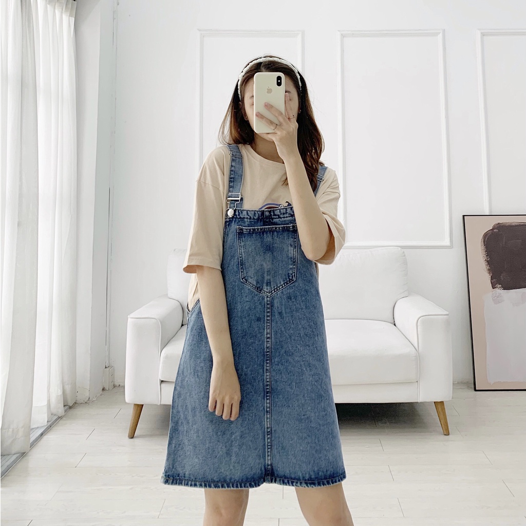 Yếm Váy Jean Xanh - Leda