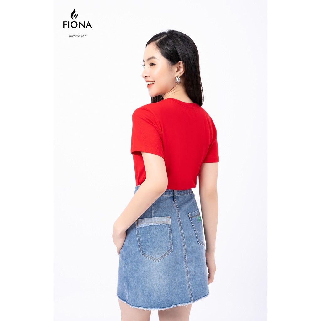 Áo thun nữ, cổ tròn dáng suông in nhũ họa tiết Mickey - F521166 [FIONA]