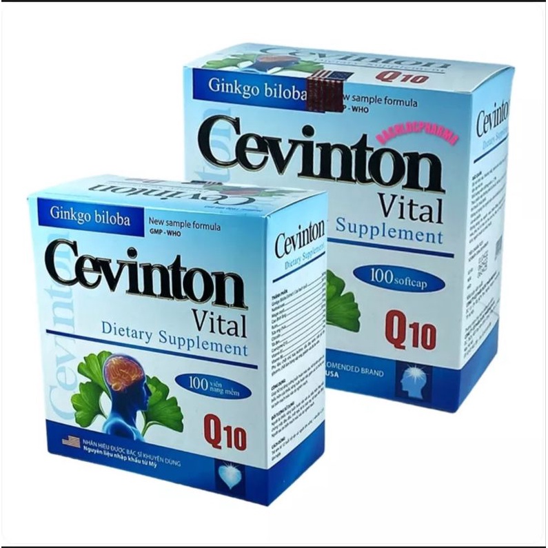 Ginkgo biloba Cevinton Vital Q10,hỗ trợ tăng cường trí nhớ ,tăng cường lưu thông máu,hỗ trợ hệ tim mạch