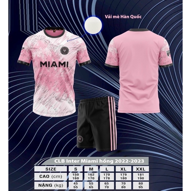 Bộ đá banh, bóng đá Inter Miami, in tên số theo yêu cầu