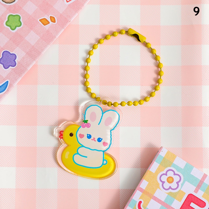 Móc Khóa Hình Thỏ Bằng Acrylic Dễ Thương Phong Cách Hàn Quốc