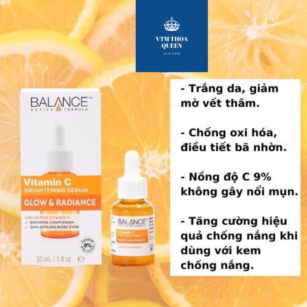 Serum Trắng Da, Mờ Thâm Balance Active Formula Vitamin C Brightening 30ml