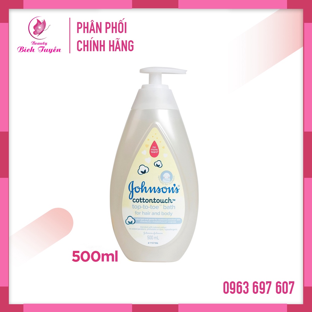 Sữa Tắm Gội Toàn Thân Em Bé Johnson's Mềm Mịn Cotton touch 200ml - 500ml