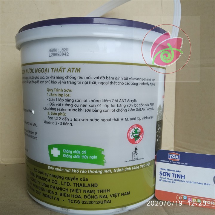 [ Sơn chậu ]Sơn nước nội ngoại thất màu trắng ATM (3,5L)