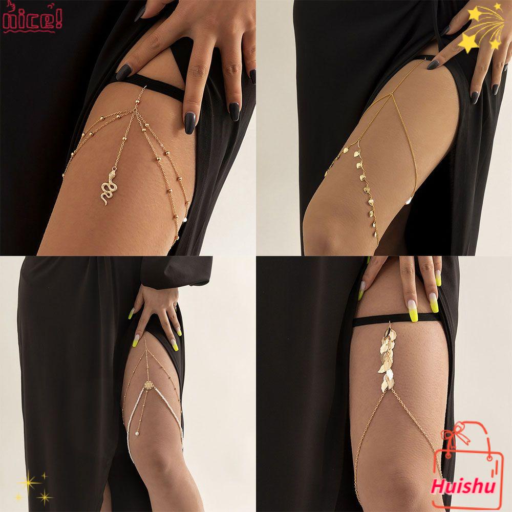 ✣HS✣ Sexy Leg Body Chains Multi-layers Body Jewelry Accessory Thigh Chain Beach Bikini Party Snake Pendant Fashion Boho for Women Girls/Multicolor