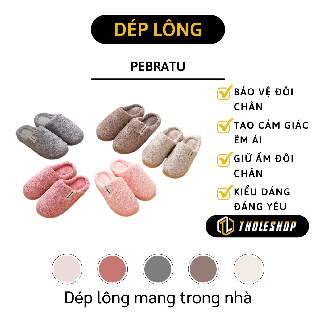 Dép Đi Trong Nhà - Dép Bông Mang Trong Nhà, Spa Nam Nữ Giữ Ấm Đôi Chân 8609