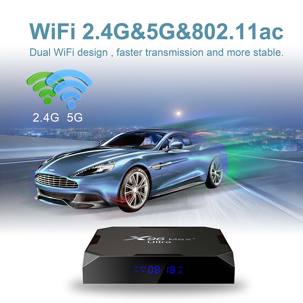 Android TV Box X96 Max Plus Ultra - Amlogic S905X4, Android 11, Ram 4GB ROM 64GB
