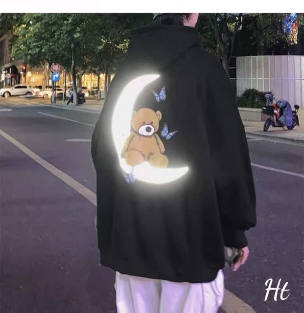 Áo hoodie gấu bướm trăng phản quang H2A766 | BigBuy360 - bigbuy360.vn
