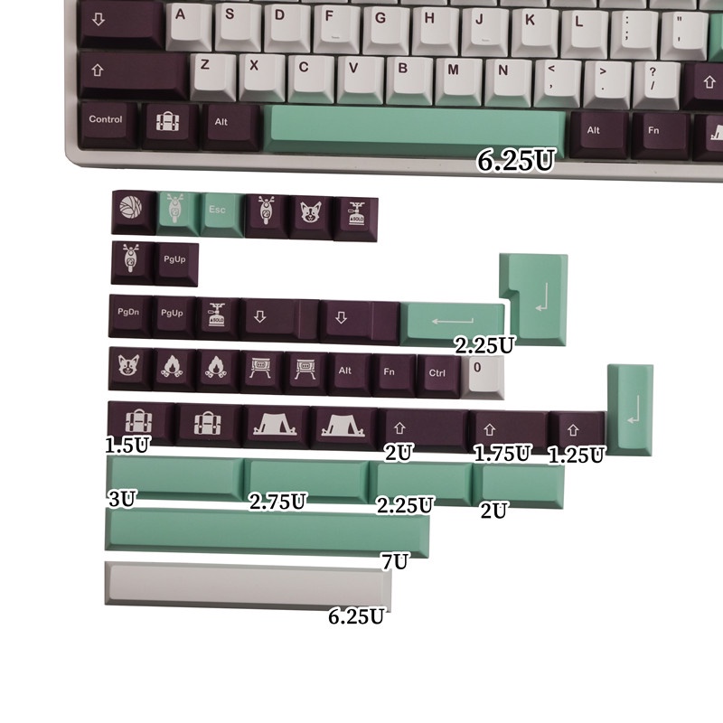 GMK Yuru keycaps, 142 phím keycaps Cherry Profile DYE-SUB Cá nhân hóa GMK Keycaps cho bàn phím cơ