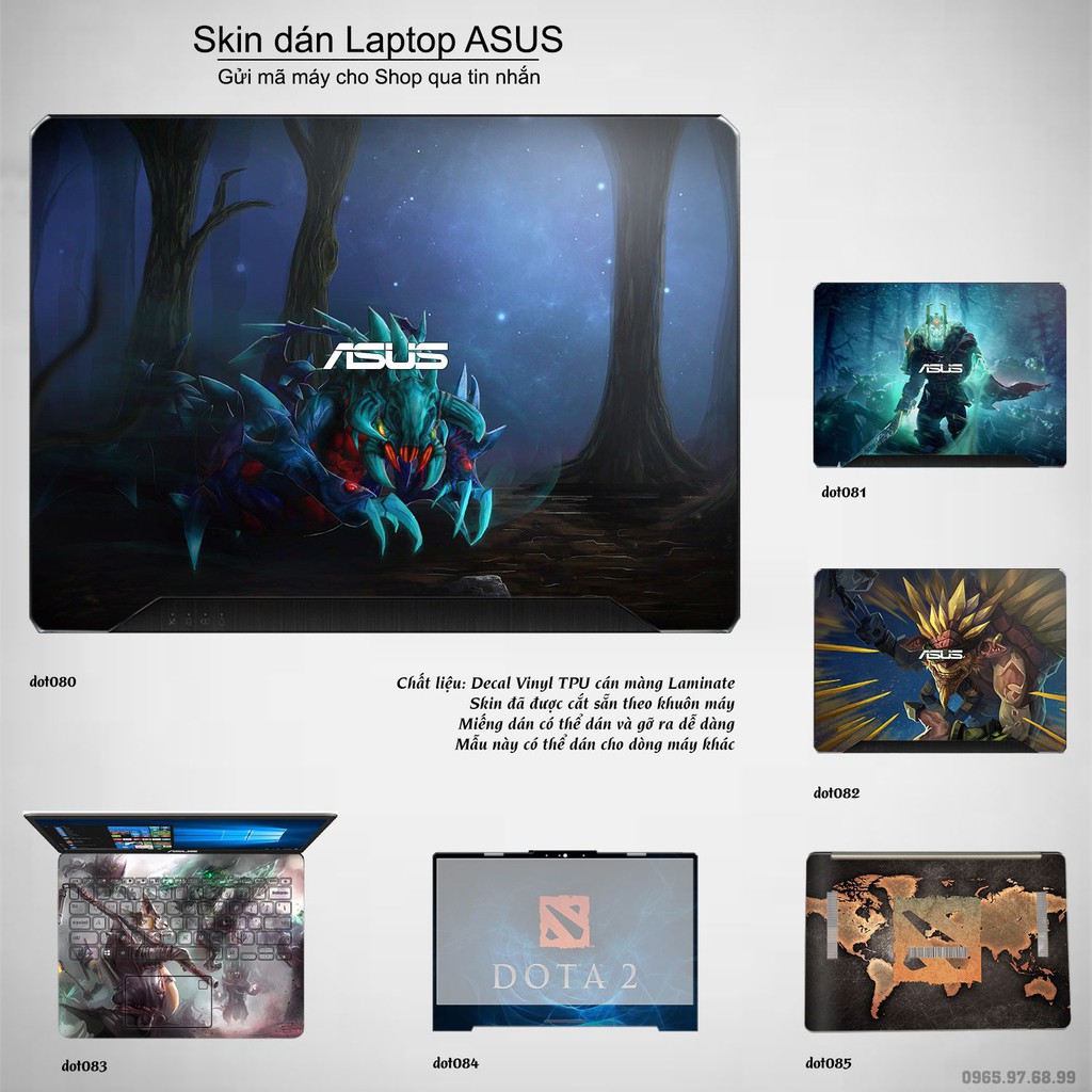 Skin dán Laptop Asus in hình Dota 2 nhiều mẫu 14 (inbox mã máy cho Shop)