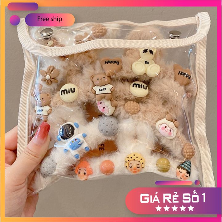 Kẹp Càng Cua Hàn Quốc Chất Lông Siêu Mềm Mịn - Kẹp Gắp Kiểu Mới Siêu Cute Giúp Gắp Tóc Gọn Gàng