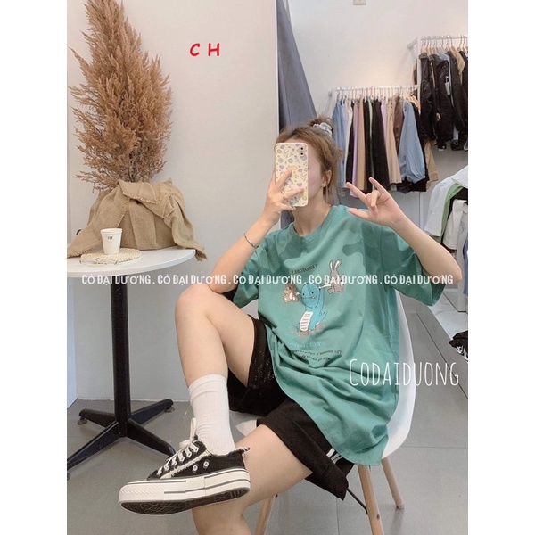 Sét áo khủng long gấu thỏ + quần đùi 3 sọc CO