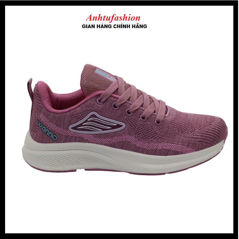 Giày thể thao, giày Sneaker nữ WANNO cao cấp màu hồng và đen, Style Hàn Quốc, bền đẹp, giá rẻ (BH 1 năm)