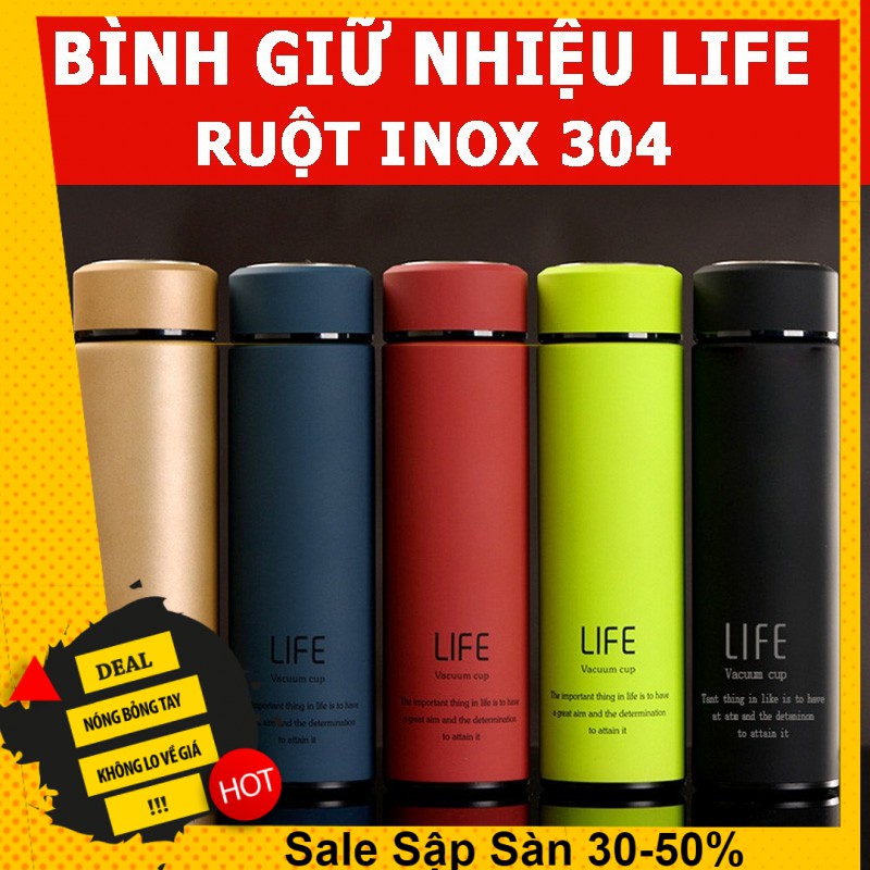 Bình Giữ Nhiệt LIFE Cao Cấp Ruột Inox 304 Sáng Bóng Chống rỉ sét -dc3105