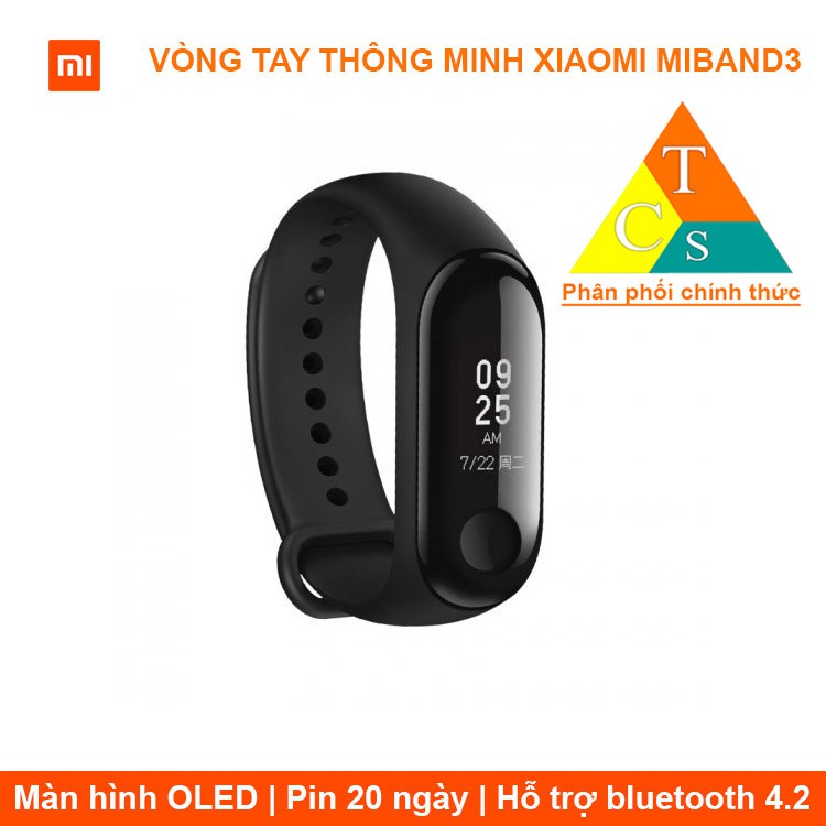 Vòng đeo tay theo dõi vận động thông minh Xiaomi Miband3 (Bản Tiếng Việt)