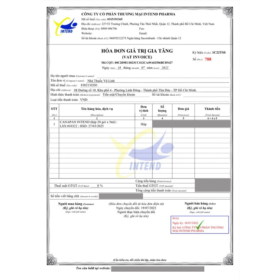 CANAPAN INTEND XUYÊN TÂM LIÊN CAO LÁ THƯỜNG XUÂN dạng siro CANAPAN bổ phế, giảm tiết đờm dãi giảm ngứa rát họng (20 gói)