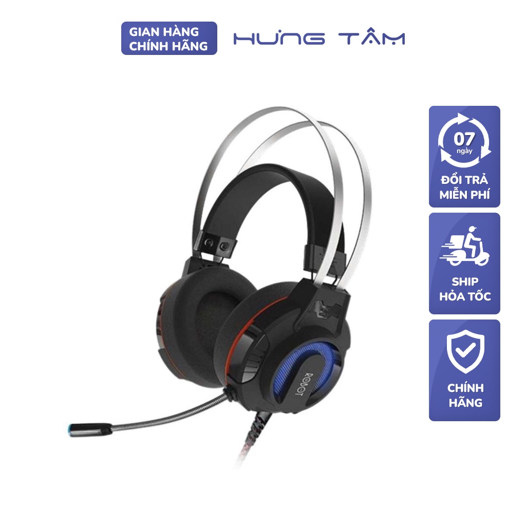 Tai nghe gaming kiểu chụp tai LED RGB, ROBOT RH-G20 Hiệu ứng LED, Kiểu Dáng Thể Thao, Âm Thanh Rõ Nét