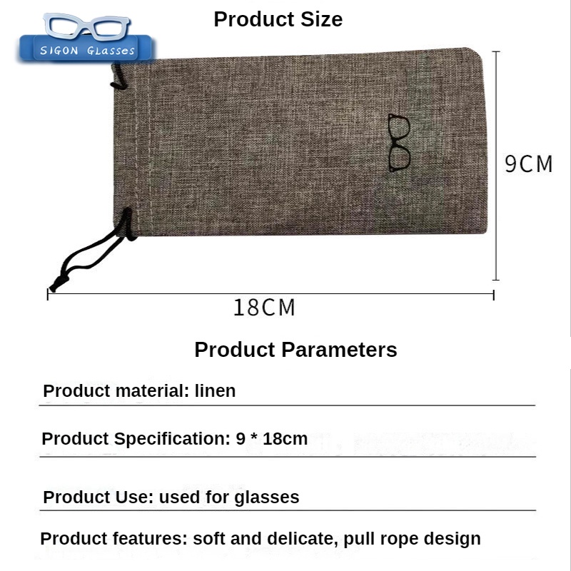 Túi Dây Rút Vải Lanh Đựng Mắt Kính Màu Sắc Đa Dạng