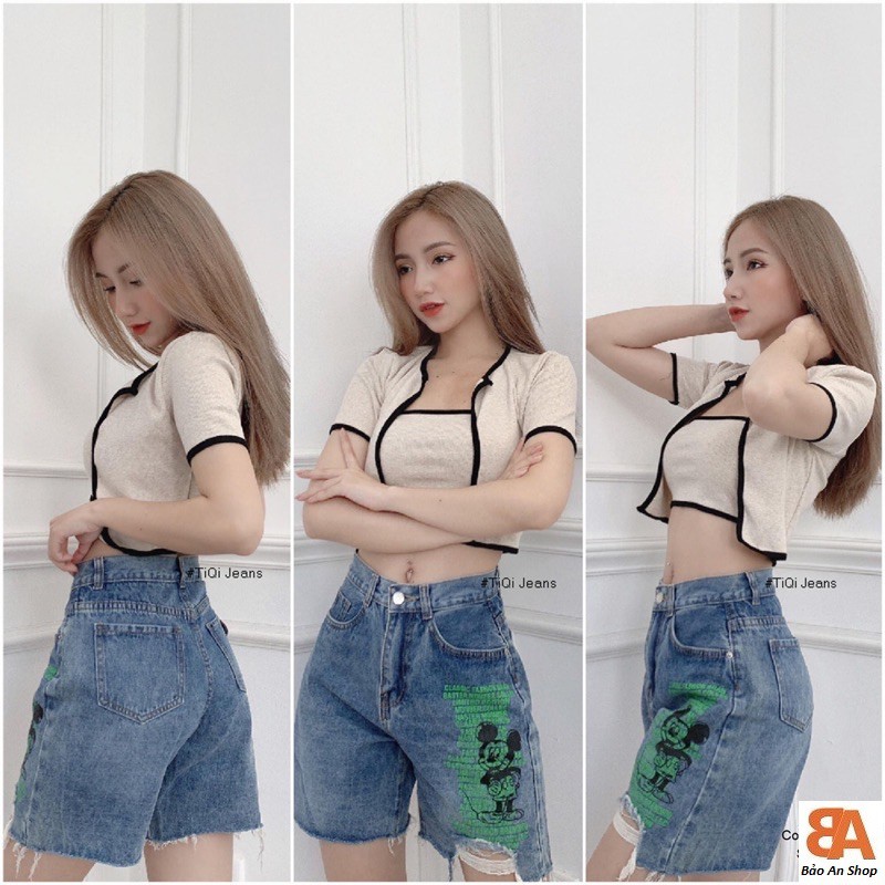 Sét bộ nữ croptop áo gân viền + áo ống lót (sét 2 món) | BigBuy360 - bigbuy360.vn