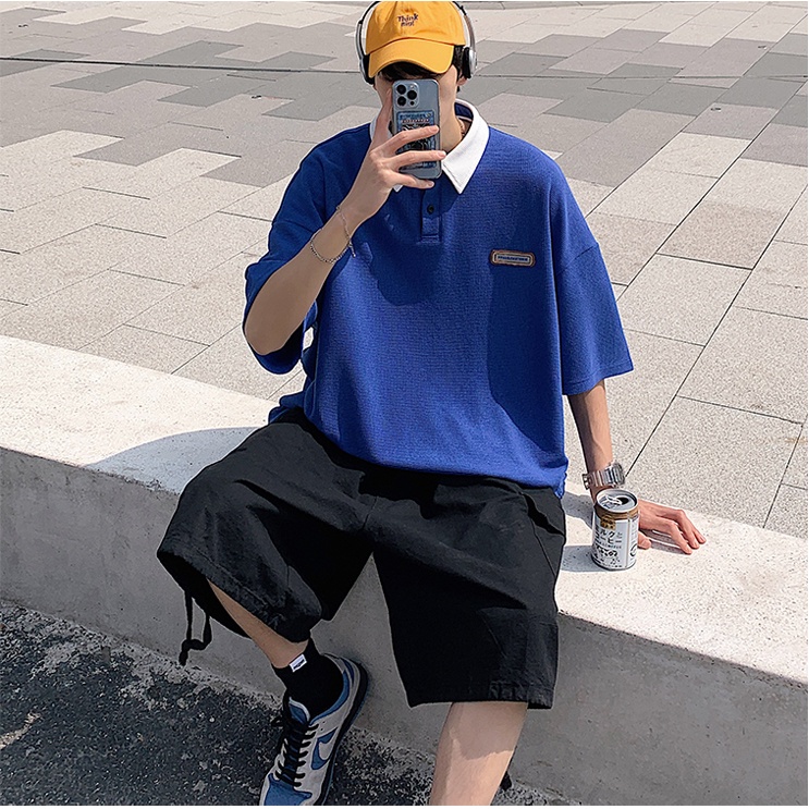 áo polo hàn quốc áo phông unisex from rộng áo thun nam có cổ thời trang áo thun nam tiếng Nhật áo polo nam ulzzang áo phông polo nam