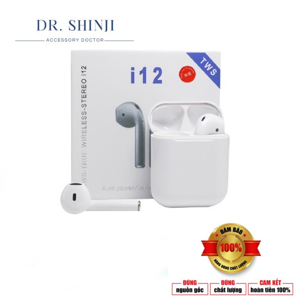 [ Free Ship] TAI NGHE KHÔNG DÂY BLUETOOTH INPODS 12 #I12 TWS ĐIỀU KHIỂN CẢM BIẾN HIFI CHO ANDROID iOS Bảo hành 12 tháng