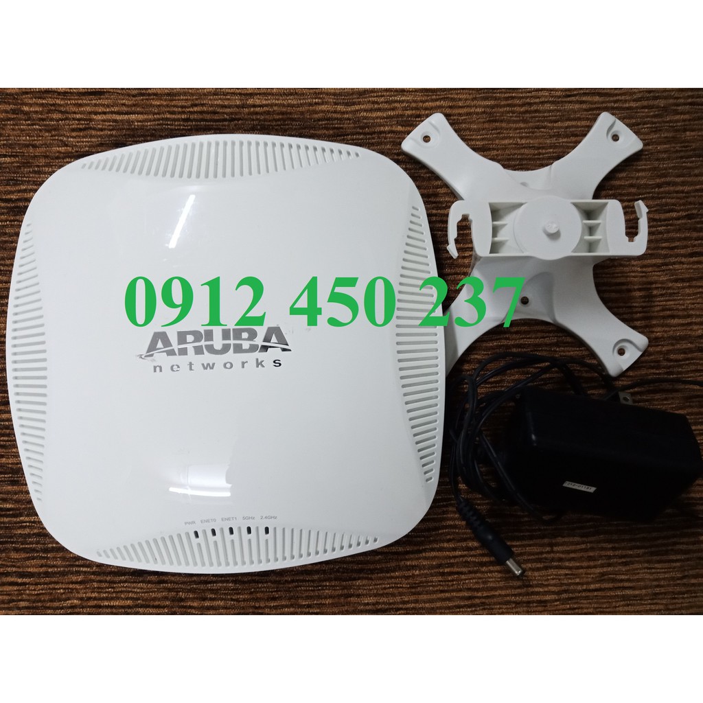 Wifi chuyên dụng Aruba IAP-225 RW chuẩn AC tốc độ cao, Full Box kèm nguồn 12V và chân đế treo trần