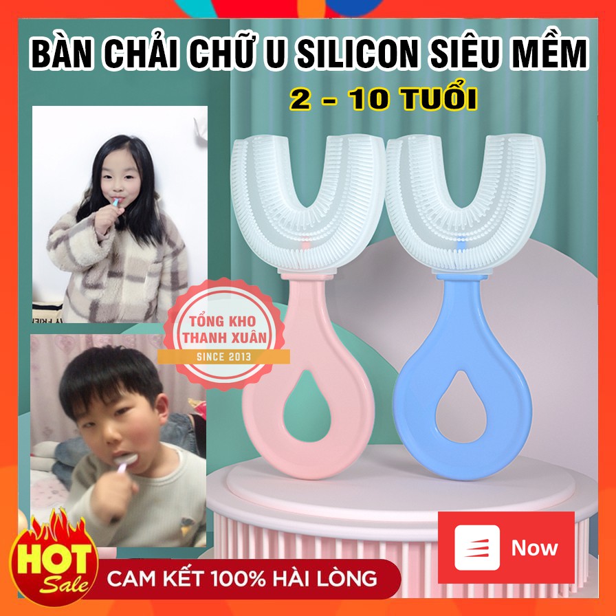 Bàn Chải Chữ U Silicon Siêu Mềm Cho Bé ❤️RẺ VÔ ĐỊCH❤️ Bàn Chải Đánh Răng Hình Chữ U Cho Trẻ Em 2 - 10 Tuổi