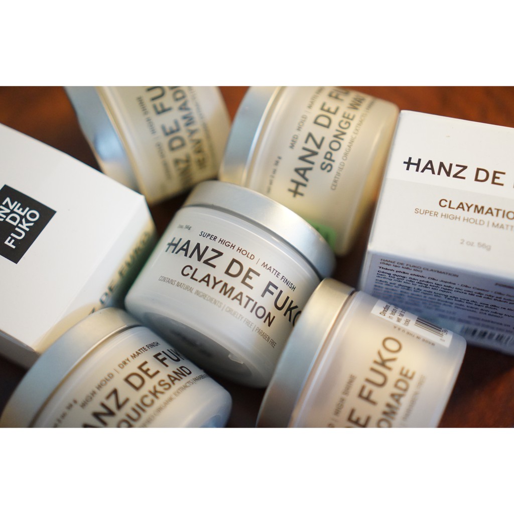 Sáp vuốt tóc tạo kiểu Hanz De Fuko Claymation - Clay Wax - 60gr