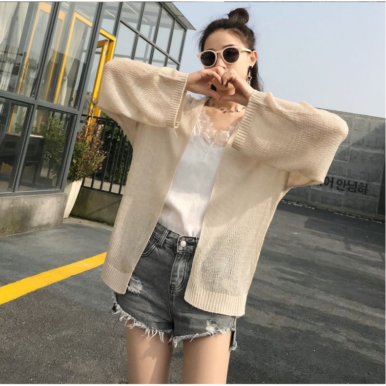 [Áo khoác nữ Cardigan] Áo khoác nữ len mỏng phong cách Hàn Quốc  Sexy, đi phố, đi dạo , đi chơi