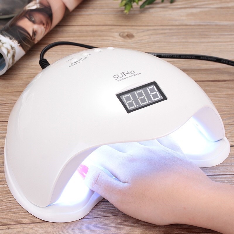 Máy hơ gel SUN5 48W chuyên dụng cho thợ nail và học viên gồm 24 bóng dùng hơ khô gel móng nail