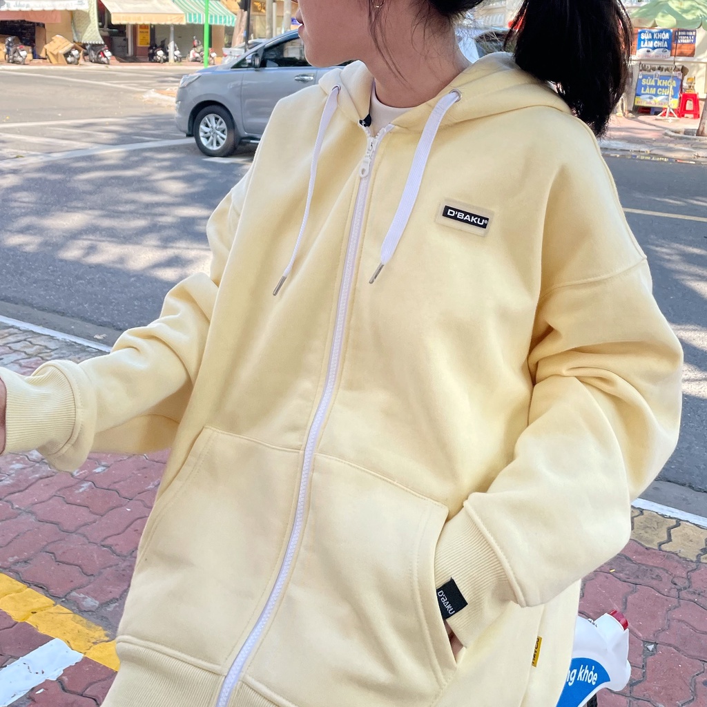 Áo khoác Zip Hoodie nỉ khóa kéo 2 chiều, có túi trong D'BAKU NEW LOGO (Tặng kèm túi Tote)