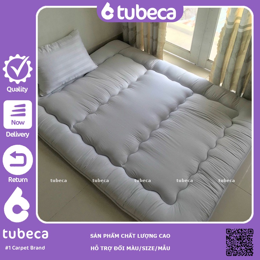 Topper nệm 1m8x2m xuất NHẬT màu xám dày 7cm dễ gấp gọn có thể trải sàn siêu êm