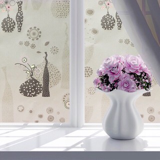 DECAL 1M PVC giấy dán kính mờ ( KHỔ 45CM ) – LỌ HOA ĐEN KK059