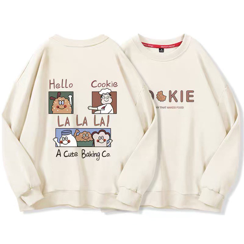 [Mẫu Mới] Áo Nỉ Cotton Dài Tay Nam Nữ Cổ Tròn Unisex Form Rộng Bo Gấu Phối Họa Tiết Chữ COOKIE Zenkonu TOP NAM 1000195 | BigBuy360 - bigbuy360.vn