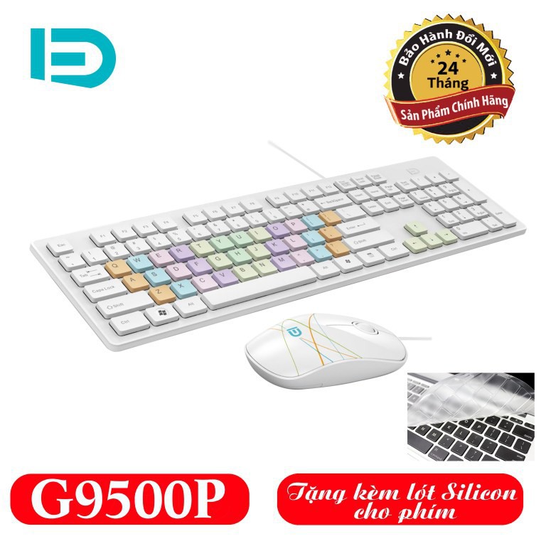 Combo Phím Chuột Dây FD G9500p Bảo hành 24 tháng - Tặng miếng lót Silicon chống bụi chống nước