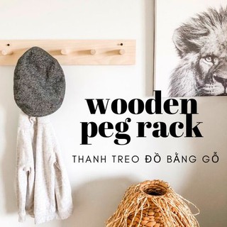 Thanh Treo Đồ Bằng Gỗ / Kệ Treo Áo Khoác, Túi Xách Lối Ra Vào / Wooden Peg Rack - Mộc. Home