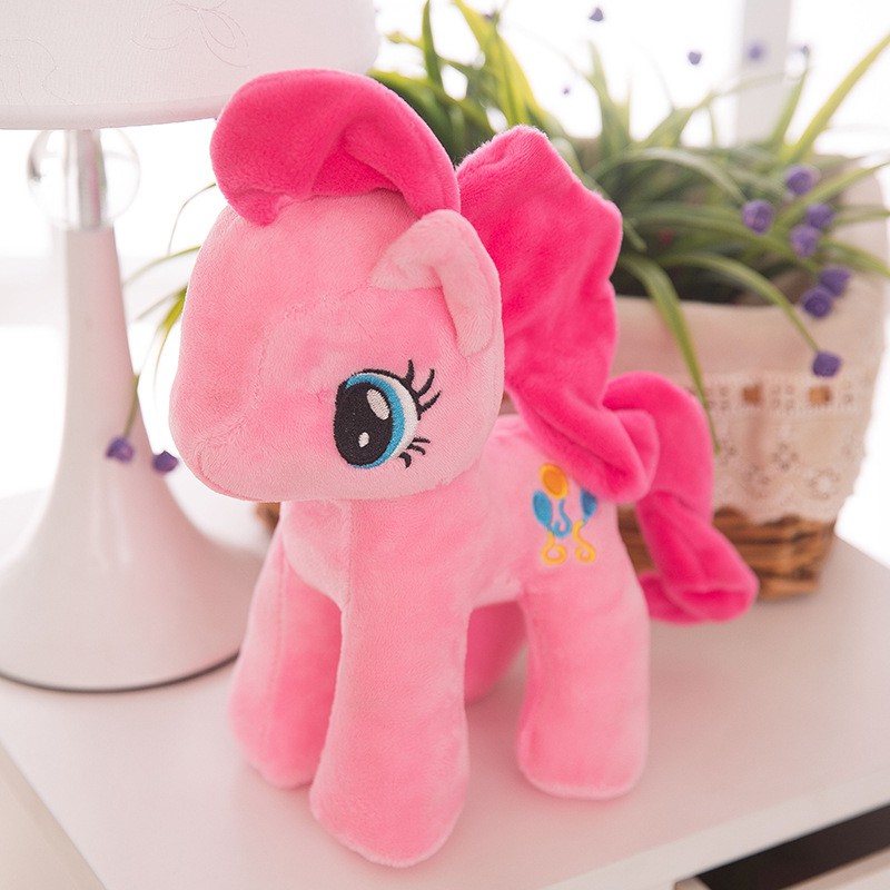 Thú Nhồi Bông Hình Ngựa Pony Màu Cầu Vồng Mềm 20cm