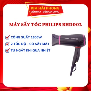 Máy sấy tóc philips bhd002/00, sấy tóc công suất lớn tạo kiểu làm phồng